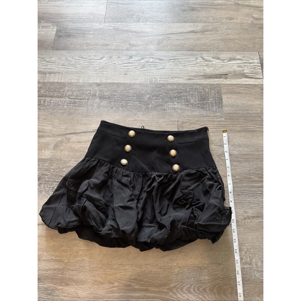 Zara Black Ballon Skirt With Gold Buttons Size S Brand New With Tag